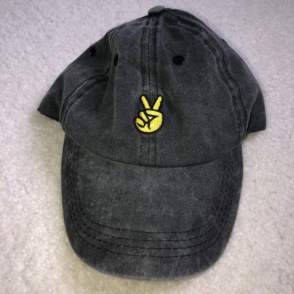 Grey Denim Emoji Baseball Cap- new!